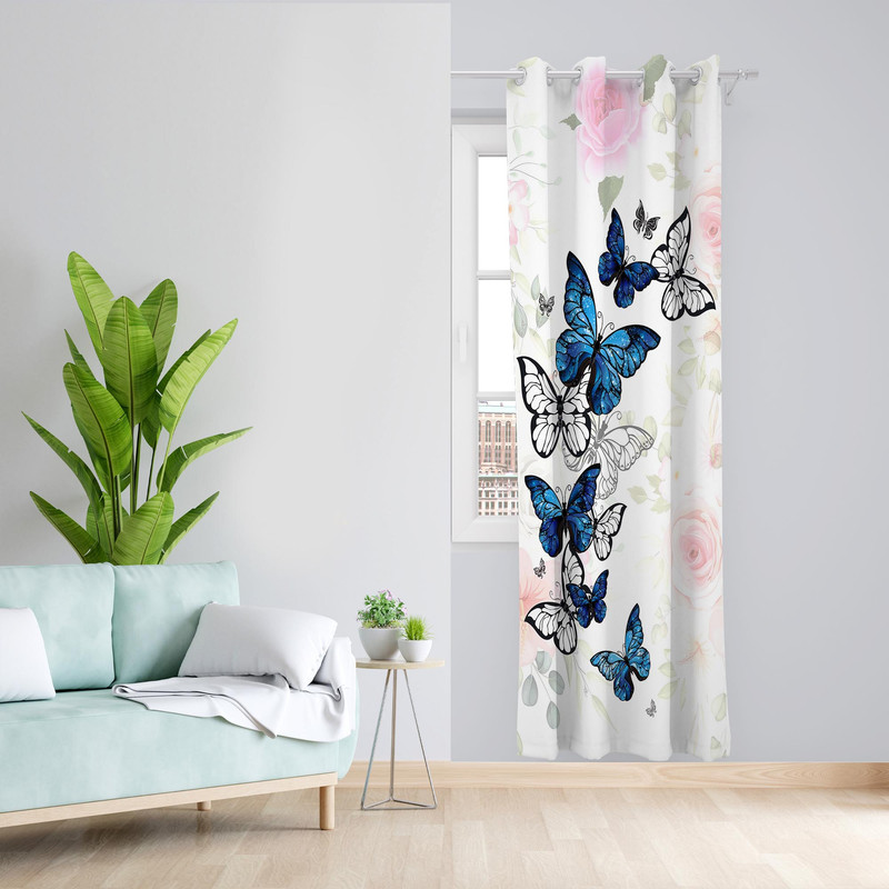 پرده مدل گل مخمل پانچی کد 1064 سایز 140x200 سانتی متر