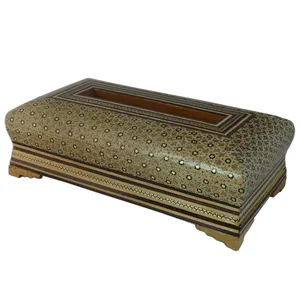 جعبه دستمال کاغذی خاتم کاری مدل پروارو