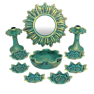 مجموعه ظروف هفت سین 10 پارچه مدل برگ و خورشید