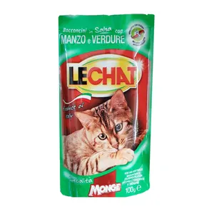 غذای پوچ گربه لچت مدل بیف و سبزیجات وزن 100 گرمی