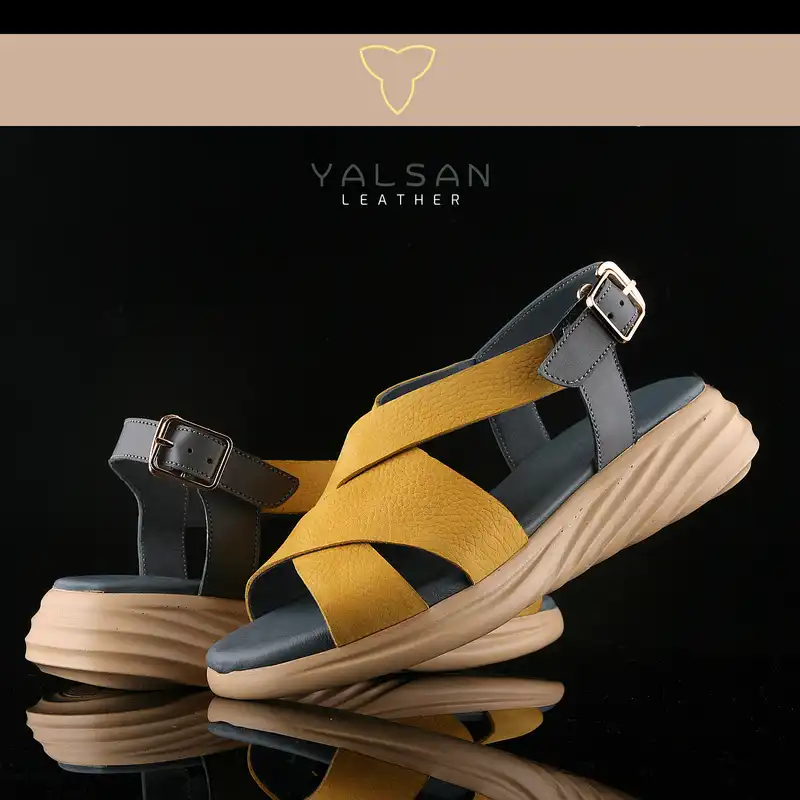 صندل زنانه چرم یلسان مدل ریچموند کد 640-GN-tos