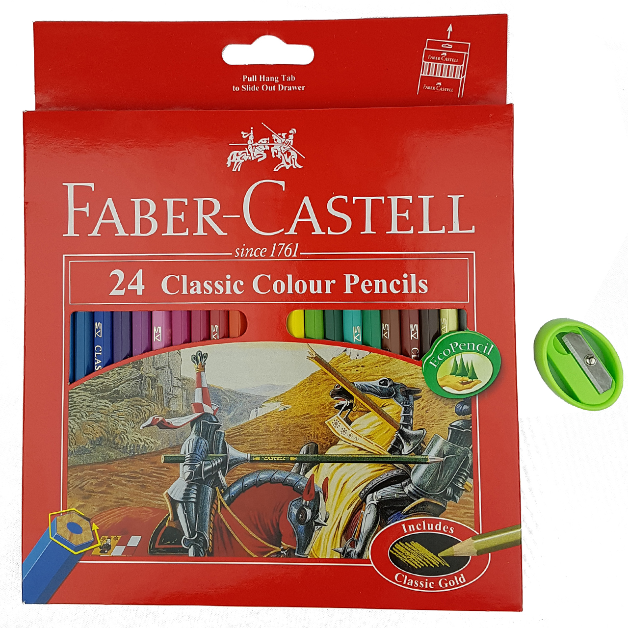مداد رنگی 24 رنگ فابرکاستل مدل Classic به همراه تراش