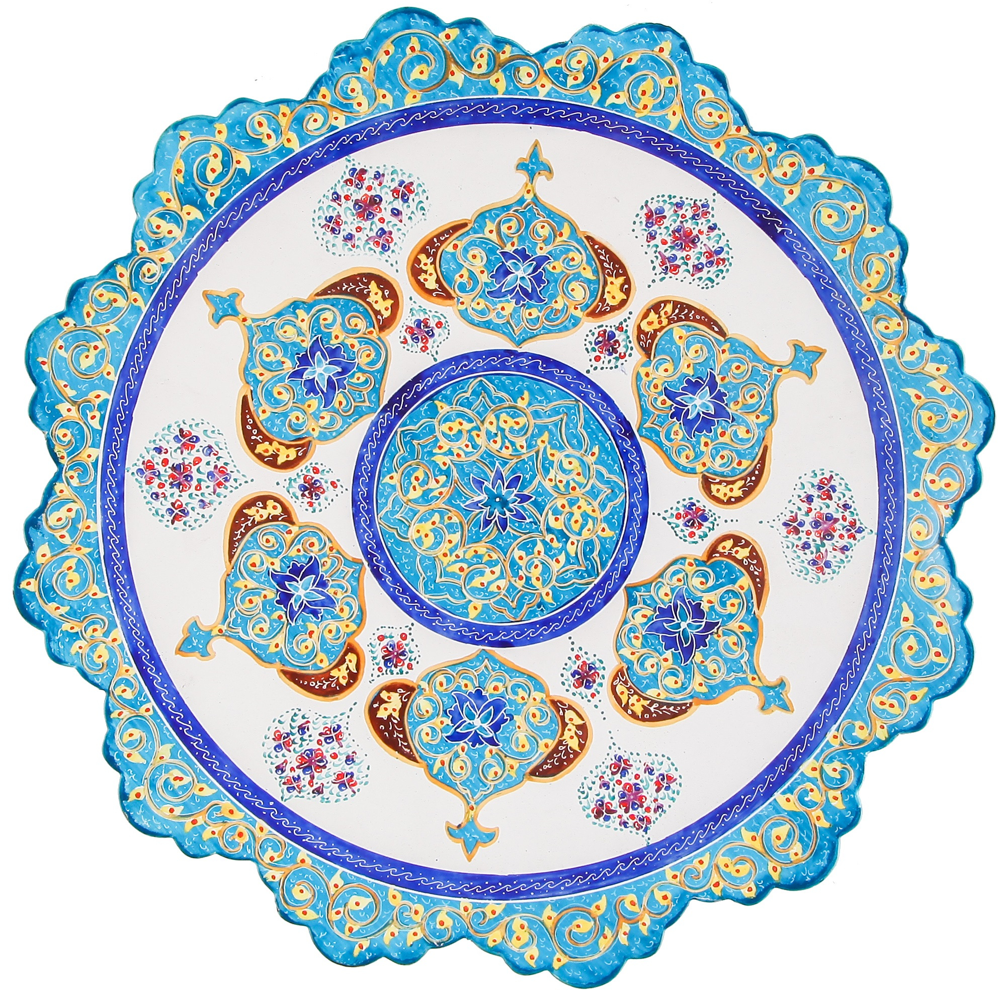 بشقاب مسی میناکاری طرح ترنجی اثر هادیان کد 306057