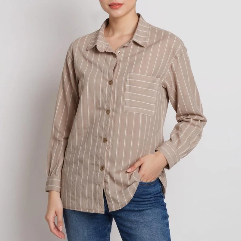 شومیز آستین بلند یقه برگردان زنانه مدل da123