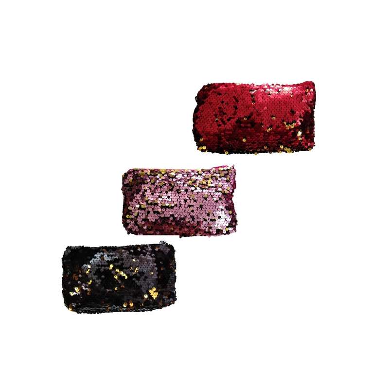 کیف لوازم آرایش زنانه مدل پولک دار مجموعه 3 عددی