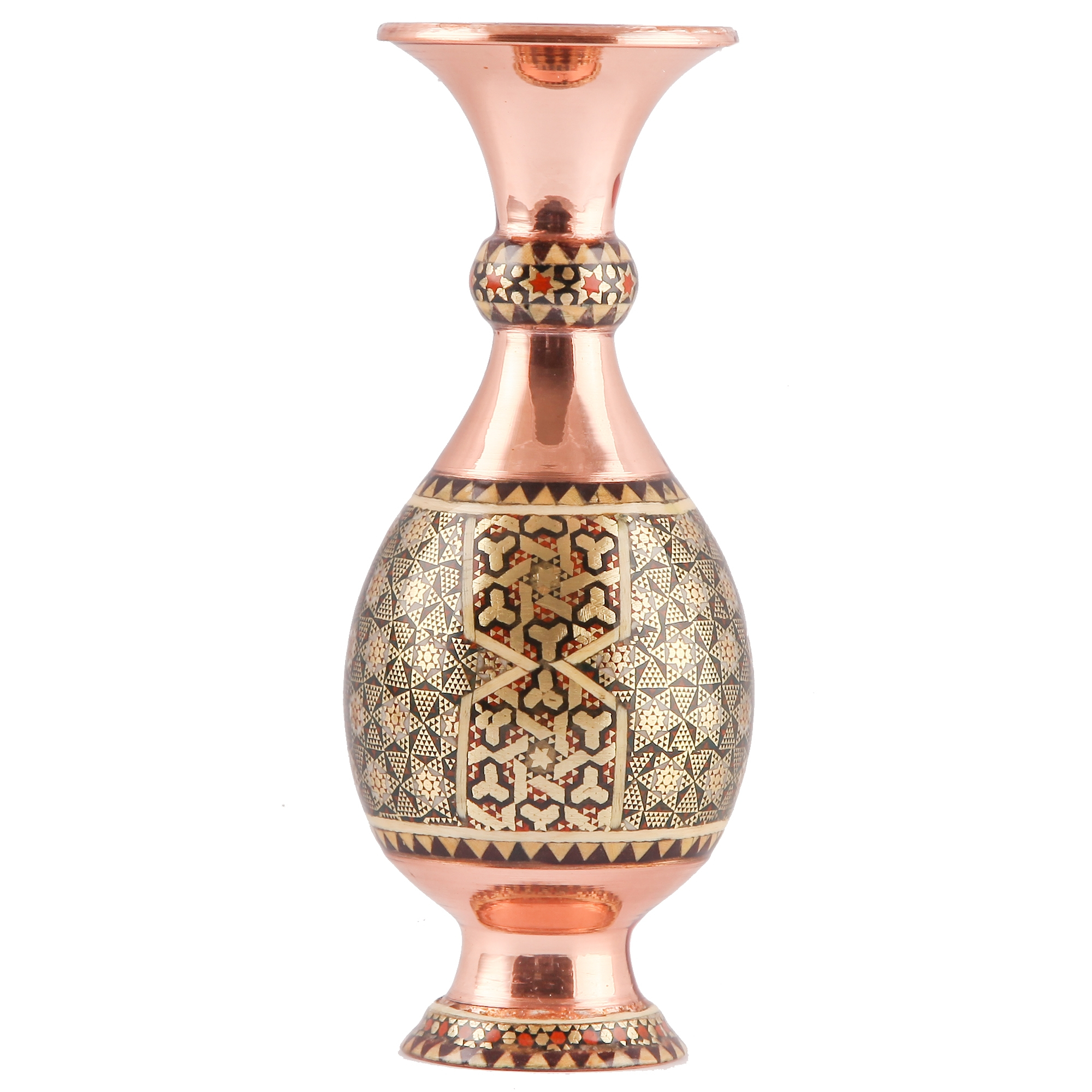 گلدان خاتم کاری شده اثر خادم ملت کد 306004