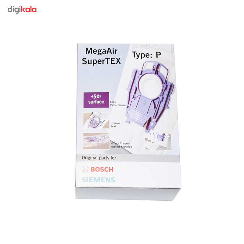 کیسه جاروبرقی مناسب برای جاروبرقی بوش نوع P بسته 5 عددی