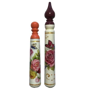 سرمه دان چوبی مدل مدادی طرح گل بسته 2 عددی