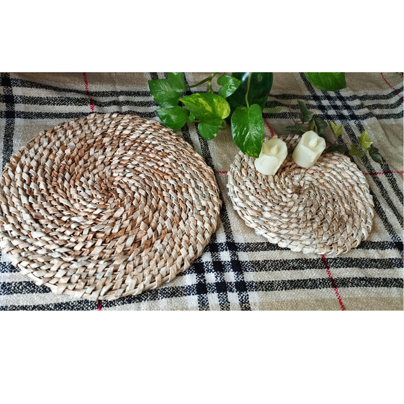 زیر بشقابی حصیری مدل گندم مجموعه 2 عددی