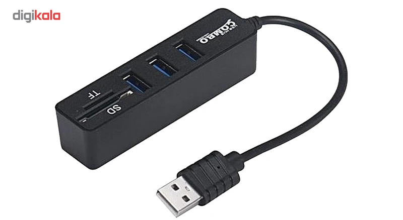 عکس شماره 2 : هاب usb 2.0 سه پورت وکارت خوان ایکس پی مدل hc834