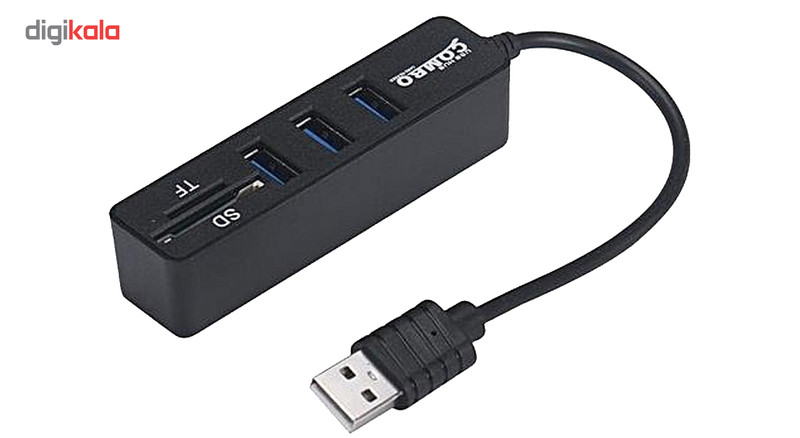 هاب USB 2.0 سه پورت وکارت خوان ایکس پی مدل hc834