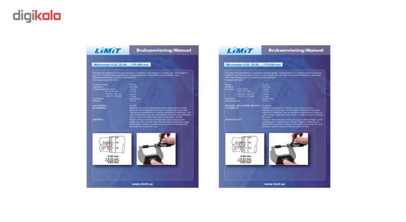 میکرومتر لیمیت مدل پروفشنال گستره 25-0 میلی متر میکرومتر لیمیت مدل پروفشنال گستره 25-0 میلی متر