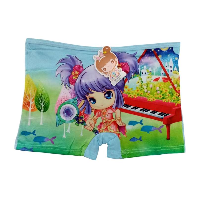 شورت دخترانه مدل پیانو رنگ آبی روشن