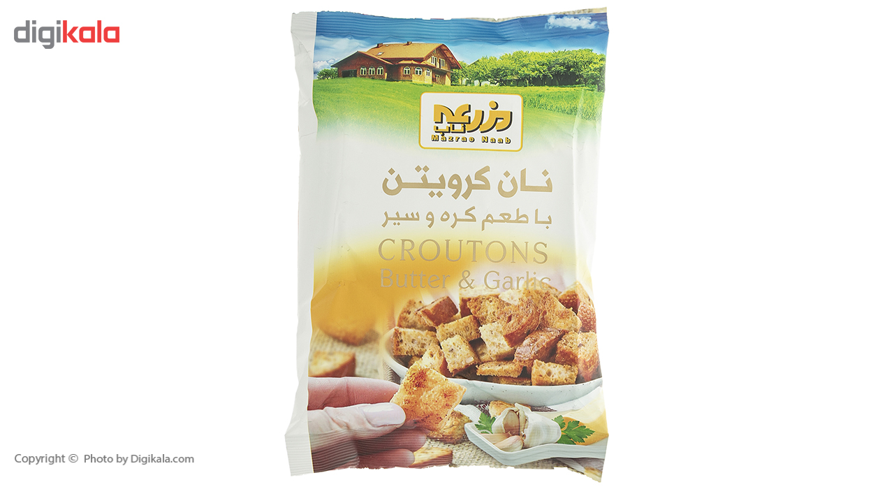 نان کروتین مزرعه ناب با طعم کره و سیر مقدار 50 گرم