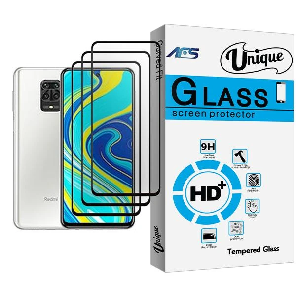 محافظ صفحه نمایش ای اف اس مدل Unique Glass MIX003 مناسب برای گوشی موبایل شیائومی Redmi Note 9S بسته سه عددی