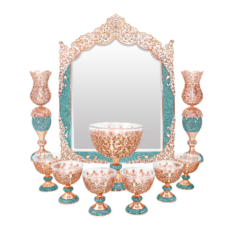 ست 10 تکه هفت سین فیروزه کوبی مدل شاهکار