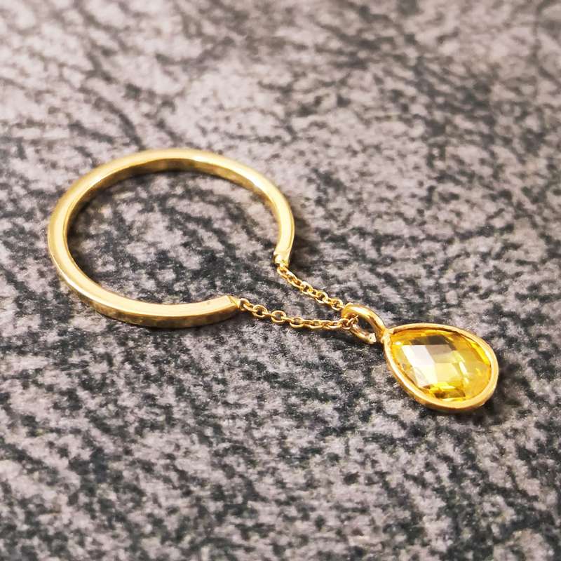 انگشتر طلا 18 عیار زنانه قیراط مدل مارکو اشک کد GH1590