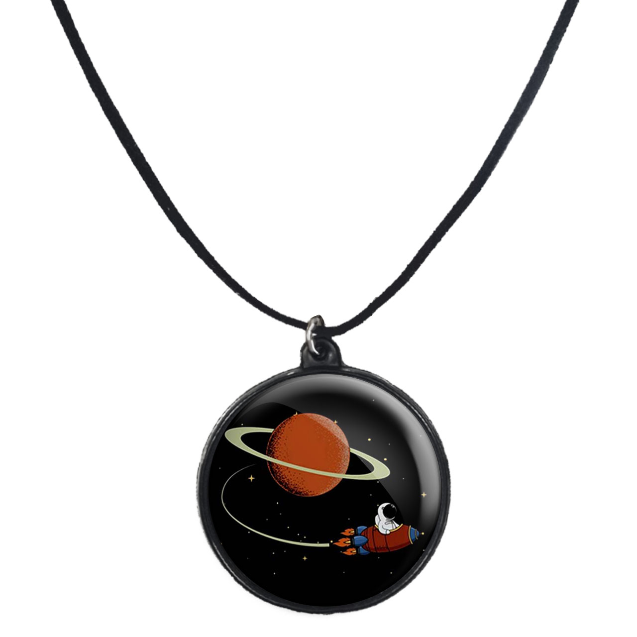 گردنبند پرمانه طرح فضانورد کد pmb.10323 مدل دو طرفه