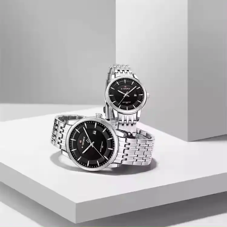 ست ساعت مچی عقربه ای زنانه و مردانه نیوی فورس مدل F9228SBS