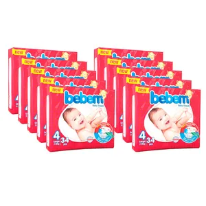 پوشک ببم مدل BIG  کد 4 مجموعه ده عددی بسته 34 عددی