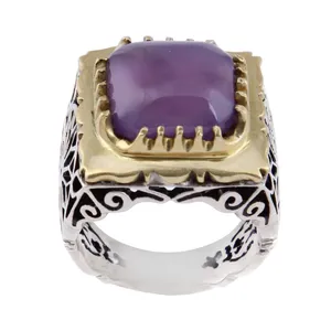 انگشتر نقره مردانه بازرگانی میلادی مدل عقیق سوسنی رکاب دست ساز کد AM_2605