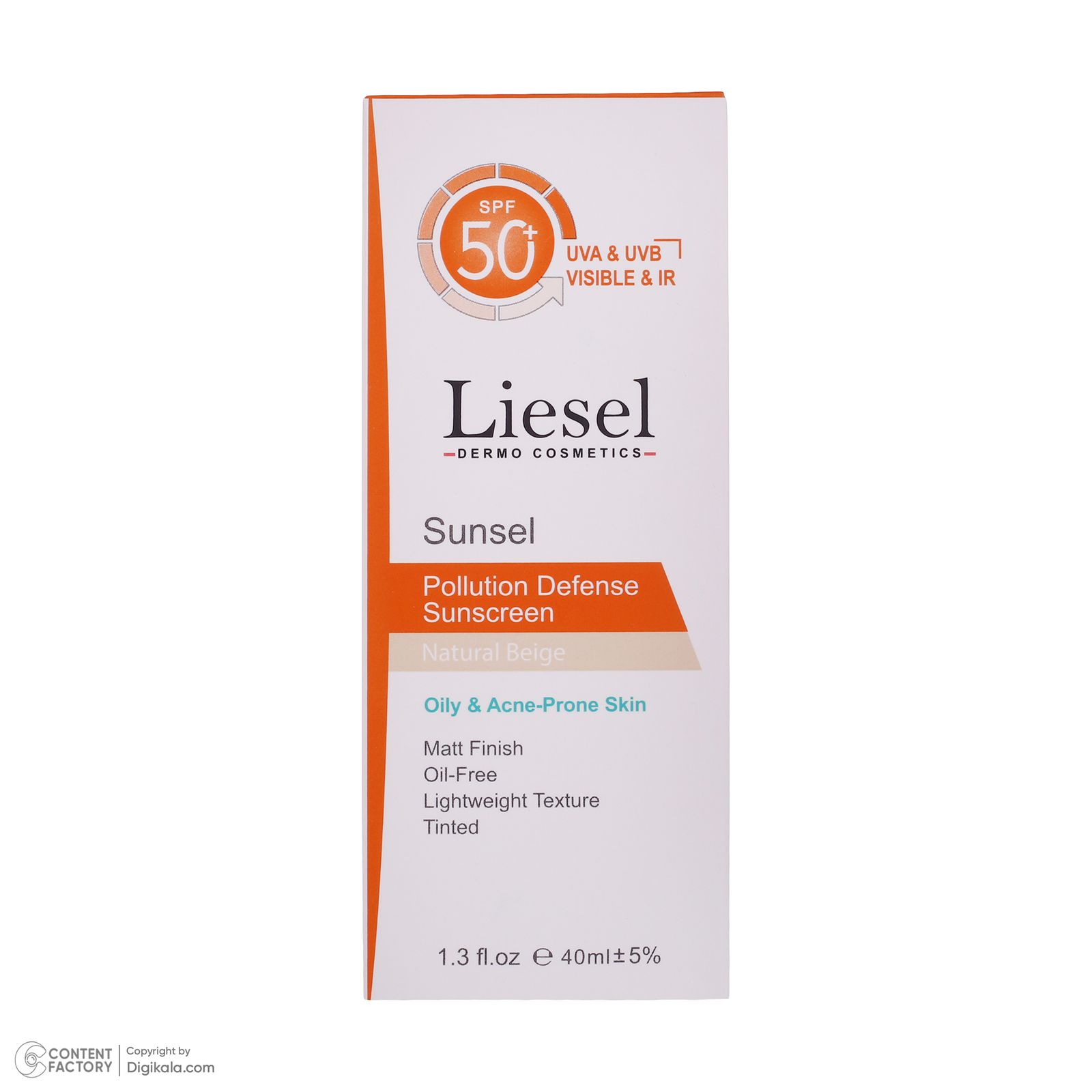 کرم ضد آفتاب رنگی لایسل SPF 50 مدل 02 ‌مناسب پوست‌های چرب و آکنه ای حجم 40 میلی‌لیتر -  - 3