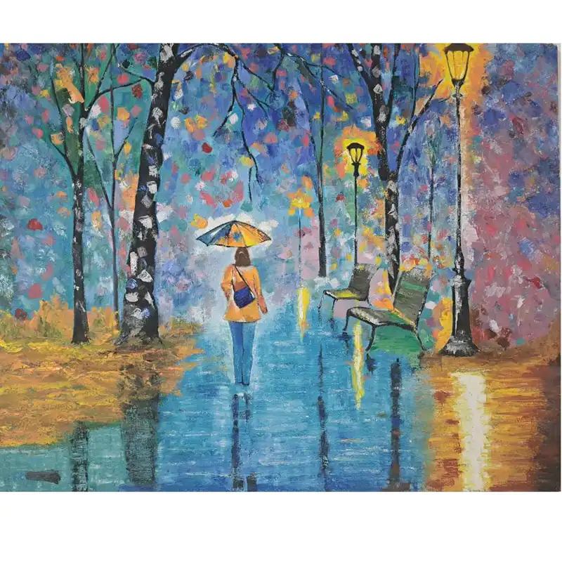 تابلو نقاشی رنگ روغن مدل باران