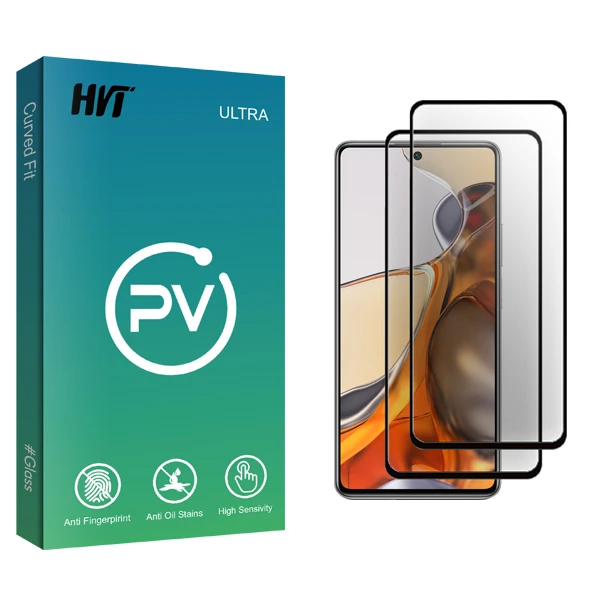 محافظ صفحه نمایش سرامیکی اچ وی تی مدل PV Glass مناسب برای گوشی موبایل شیائومی 11T Pro 5G 2107113SG بسته دو عددی