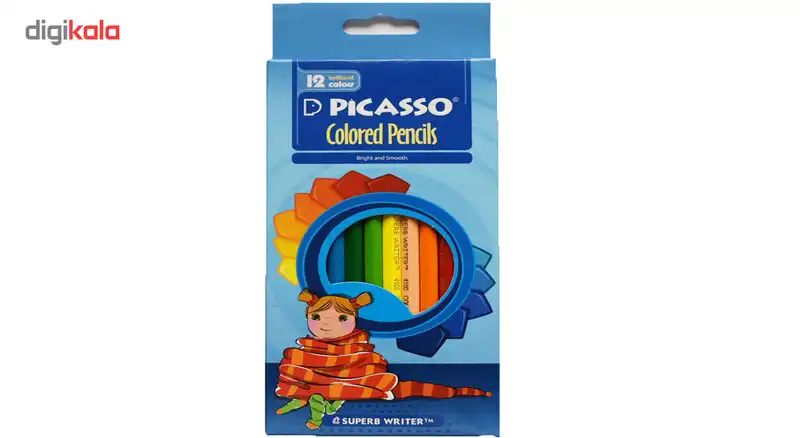 مداد رنگی 12 رنگ پیکاسو مدل مقوایی