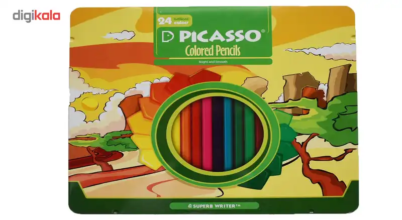 مداد رنگی 24 رنگ پیکاسو مدل فلزی
