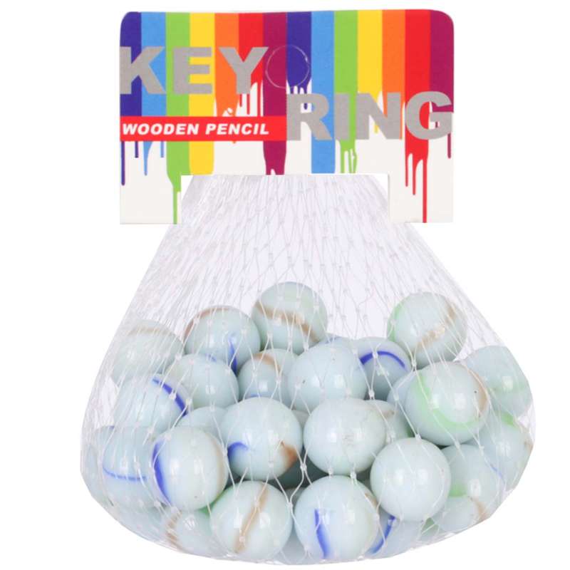 تیله شیشه ای مداد چوبی مدل سفید بسته 25 عددی