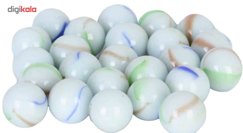 تیله شیشه ای مداد چوبی مدل سفید بسته 25 عددی