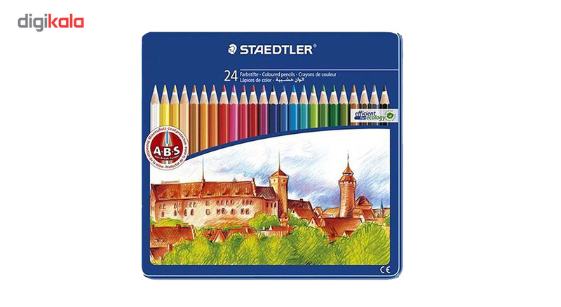 مداد رنگی 24 رنگ استدلر مدل فلزی