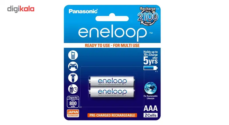 باتری نیم قلمی قابل شارژ پاناسونیک مدل eneloop بسته 2 عددی