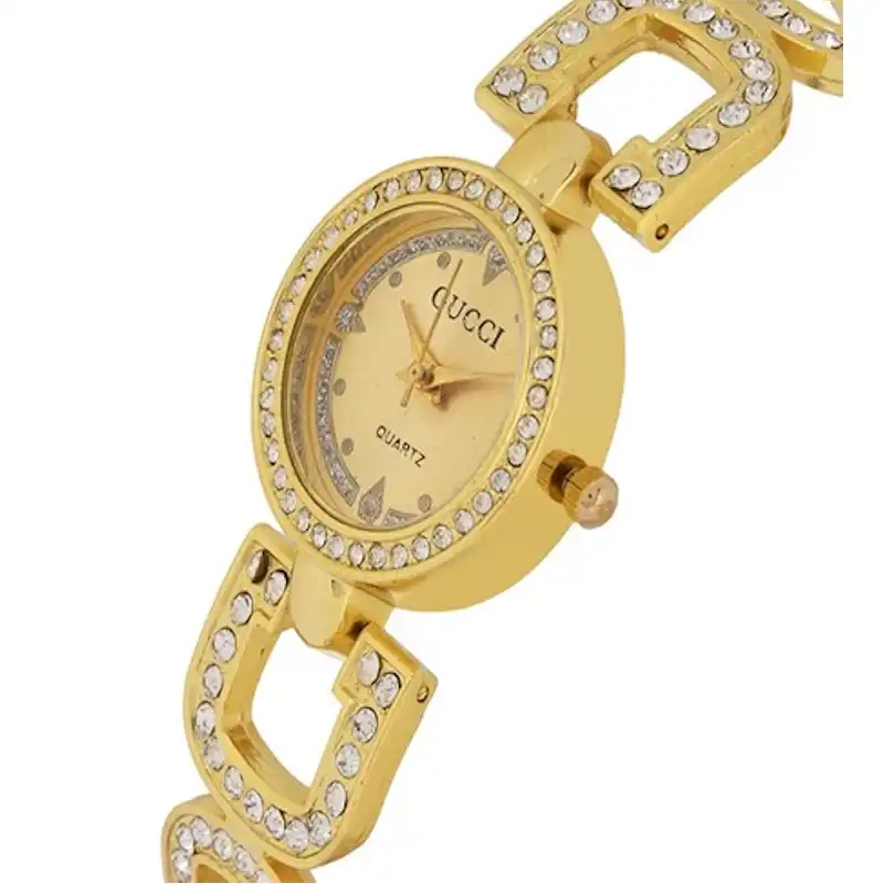 ساعت مچی عقربه ای زنانه مدل نگین دار