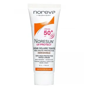 کرم ضد آفتاب فاقد چربی نوروا رنگی مدل SPF50 نورسان حجم 40 میلی لیتر