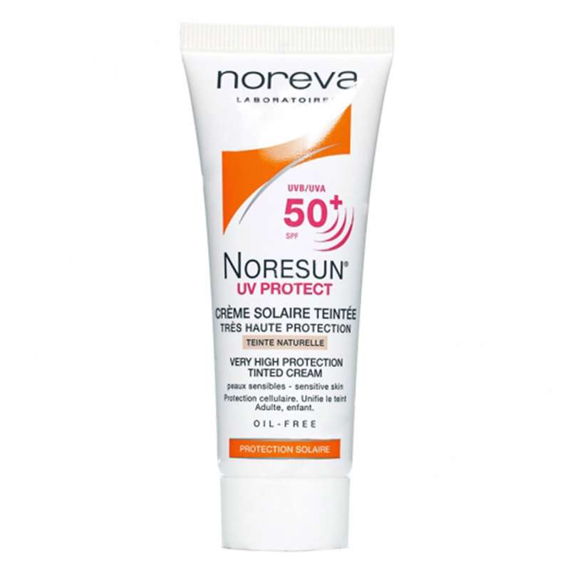 کرم ضد آفتاب فاقد چربی نوروا رنگی مدل SPF50 نورسان حجم 40 میلی لیتر