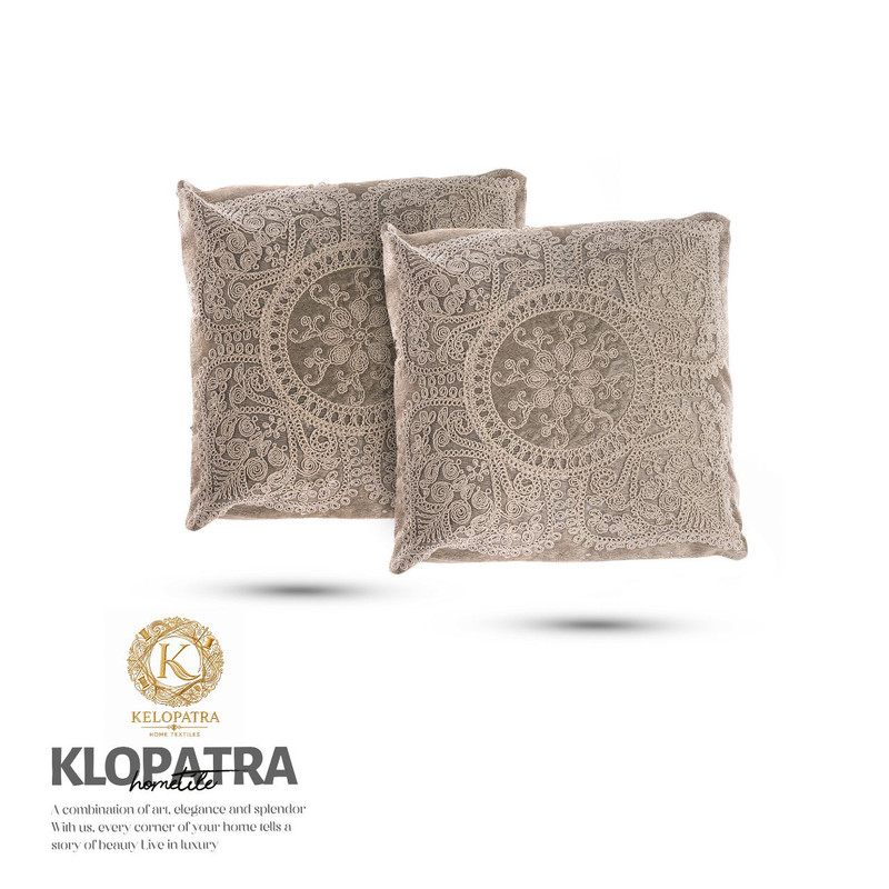 کاور کوسن طرح چهار پر سایز 42x42 سانتی متر مجموعه ۲ عددی