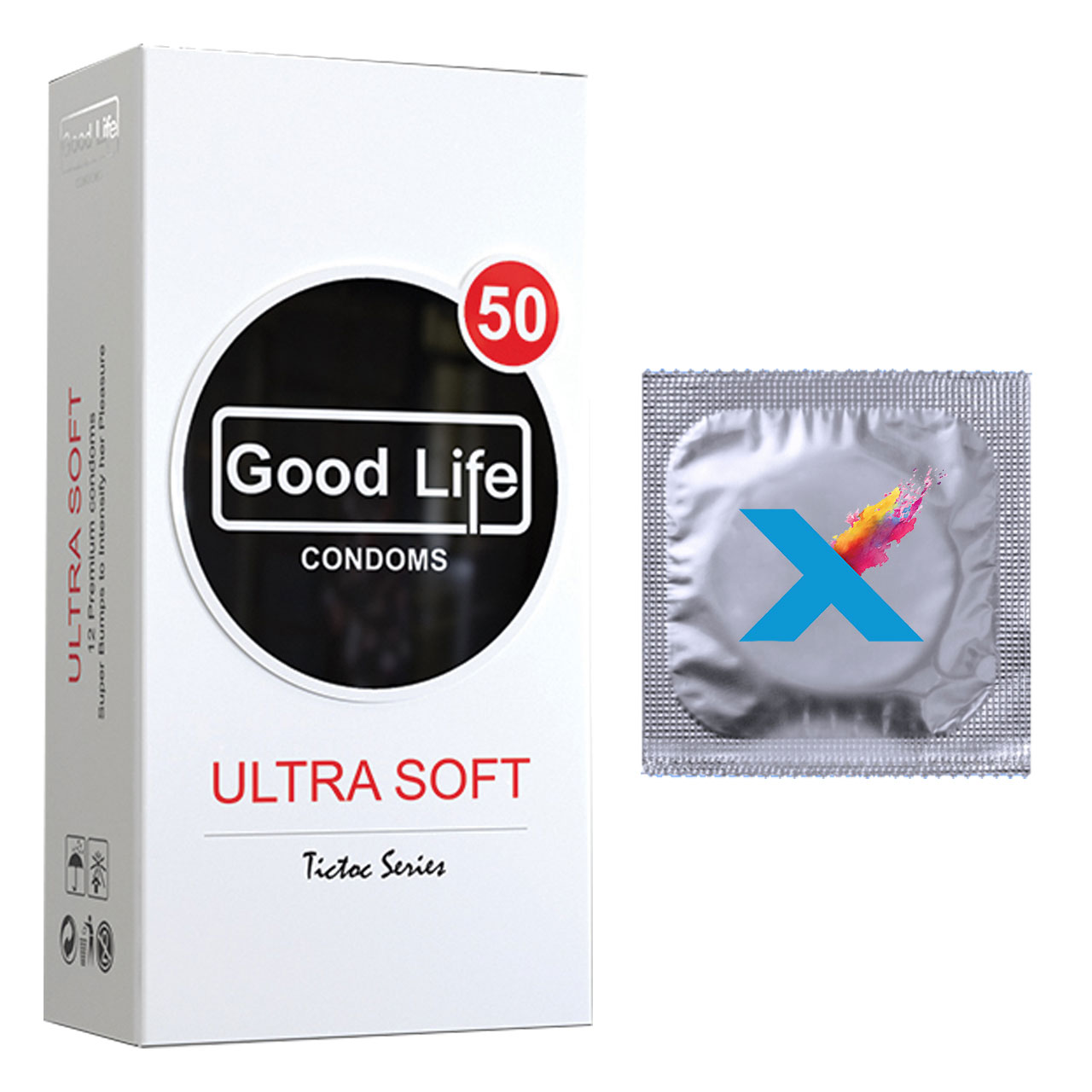 کاندوم گودلایف مدل Ultra Soft بسته 12 عددی به همراه کاندوم مدل X