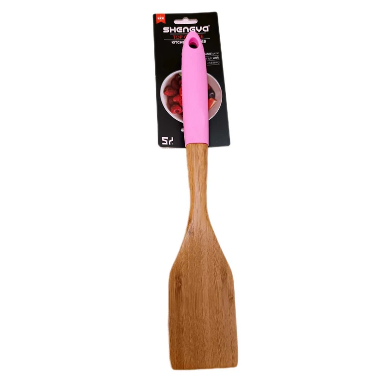 کفگیر شنگیا مدل دسته سیلیکون طرح بامبو