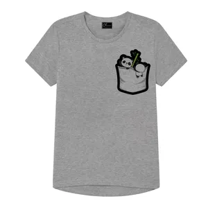 تی شرت دخترانه مدل پاندا کوچولو  کد J15 رنگ طوسی