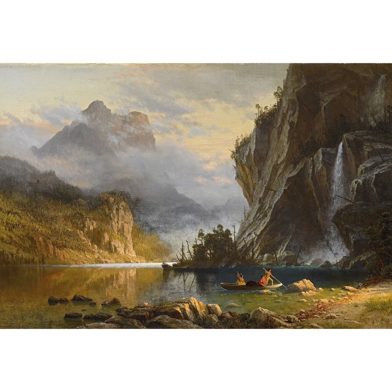 تابلو شاسی چاپ سی طرح ماهیگیری سرخپوستان با نیزه