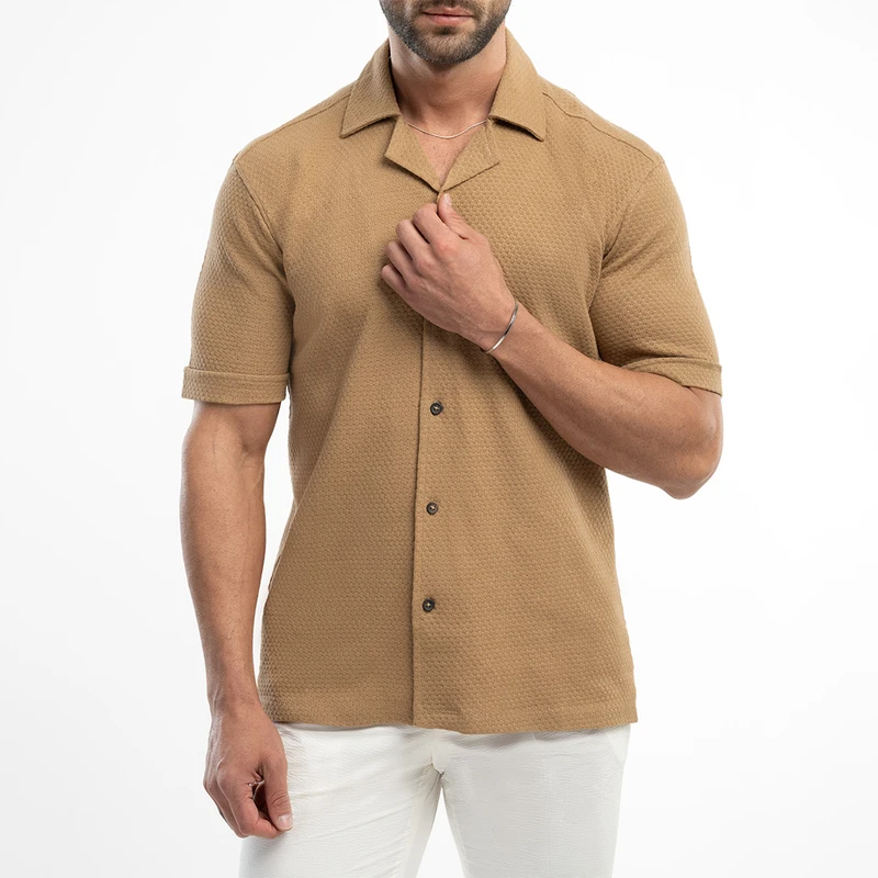 پیراهن آستین کوتاه یقه انگلیسی مردانه ام کی مدل 30046