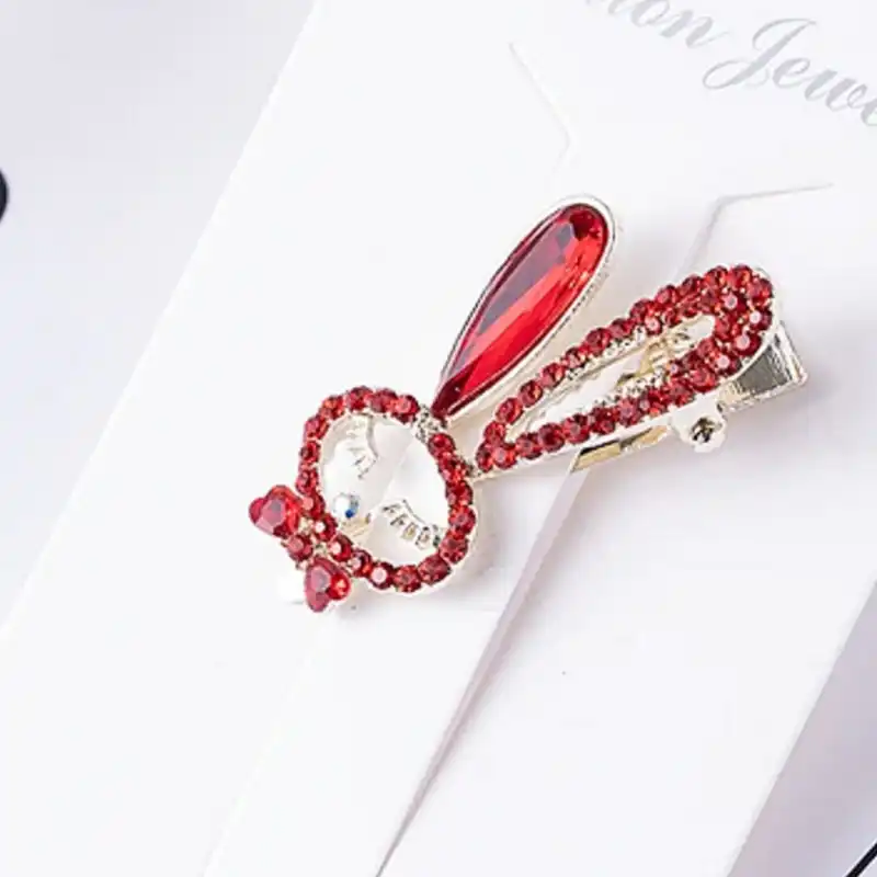 گیره مو زنانه مدل نگین دار مجلسی طرح خرگوشی کد brg 5759