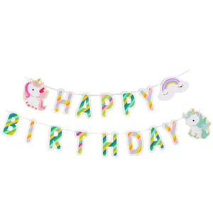 ریسه تولد مدل تولد مبارک طرح یونیکورن کد 01