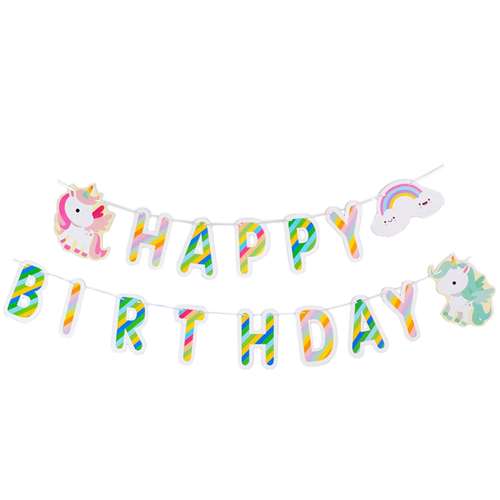 ریسه تولد مدل تولد مبارک طرح یونیکورن کد 01