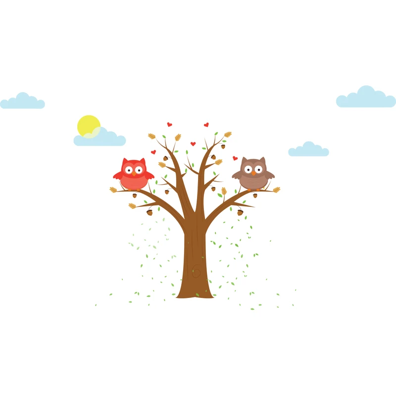 استیکر دیواری سالسو طرح owl tree m.z