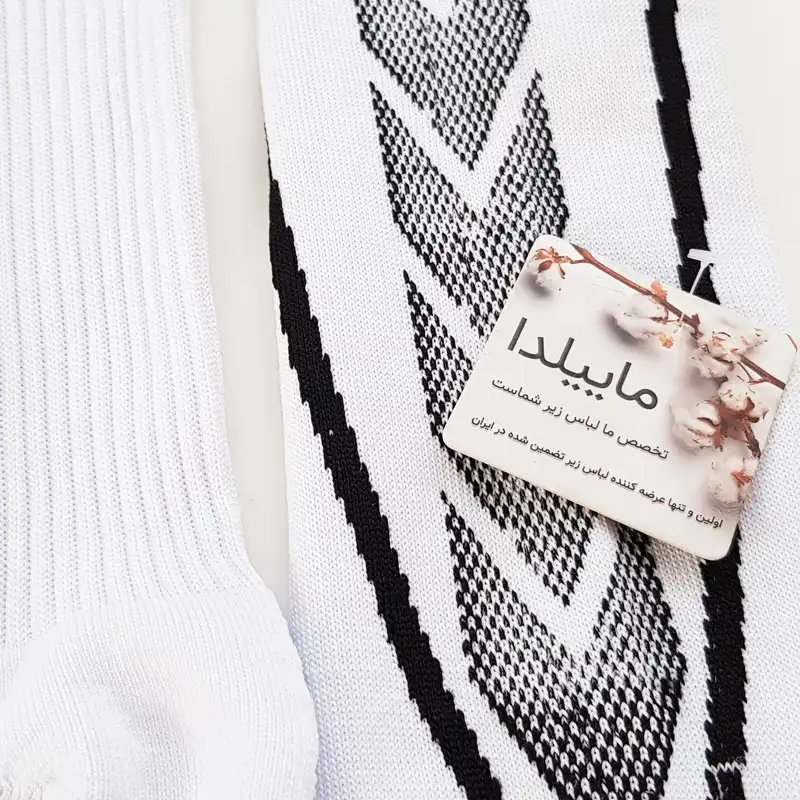 جوراب ورزشی ساق بلند مردانه ماییلدا مدل کف حوله ای کد 4187 رنگ سفید