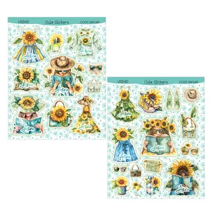 برچسب لاژید مدل اسم آلینا طرح دختر آفتابگردون مجموعه 2 عددی