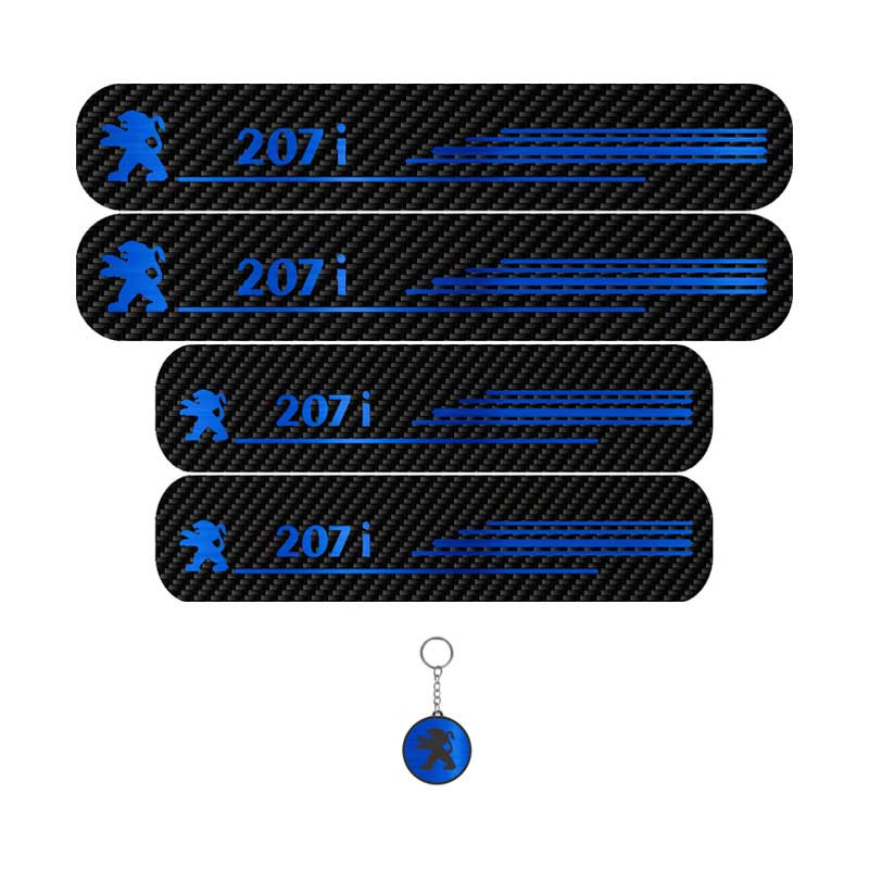 برچسب پارکابی خودرو لندمون کد LC018 MB مناسب برای پژو 207i مجموعه 4عددی به همراه جاکلیدی